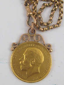 A George V gold 2 pound piece on