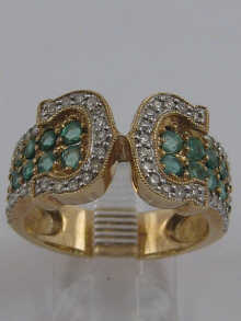 A hallmarked 9 ct gold emerald 15017c