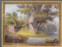 A 19th c. framed porcelain plaque