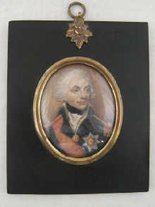 A portrait miniature in oils of