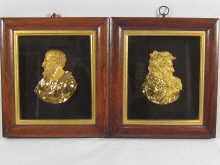 A pair of 19th c. gilded busts