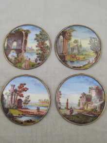 A set of four enamel on copper 1501ff