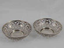 A pair of hallmarked silver bon bon