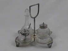 A four piece Victorian silver cruet