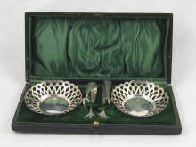 A pair of hallmarked silver bon