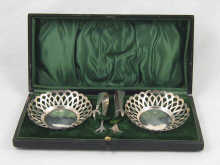 A pair of hallmarked silver bon bon