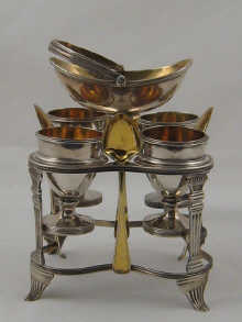 A Georgian silver four egg cruet 15022c