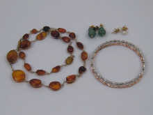 An amber necklace approx 54 cm  15027b