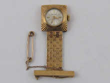 A 9 carat gold lady s brooch watch 1502bc