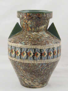 A geometrical mosaic ceramic vase