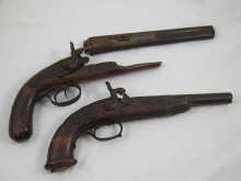 Two antique percussion cap pistols one
