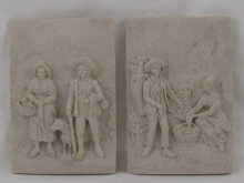 A pair of marble plaques of peasant 150306