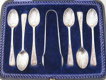 A set of six silver shell bowl bright