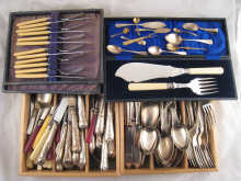 A quantity of silver and plated cutlery