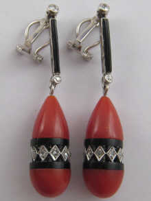A pair of Art Deco style coral