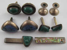 A pair of silver cufflinks maker mark