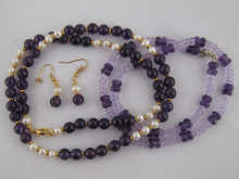 A mixed lot comprising an amethyst