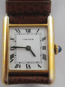 A silver gilt Cartier tank wrist 1503a1