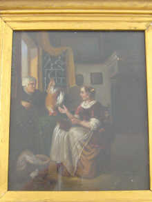 An oil on metal Dutch interior 1503ae