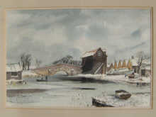 A watercolour ''Wroxham Bridge''