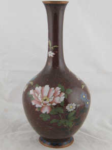 A cloisonne copper vase with slender 1503d1