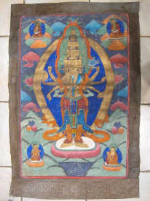 A painted wall hanging of a Buddhist 1503ef