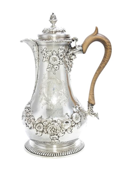 A George II Silver Coffee Jug Thomas 1503fd