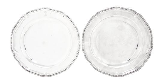  Two George III Silver Chargers 150408