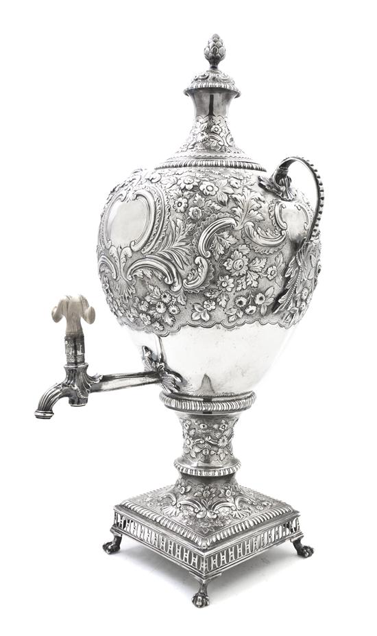 A George III Silver Urn on Stand