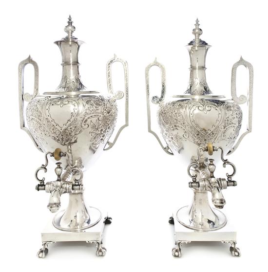 A Pair of English Silverplate Tea 15043c