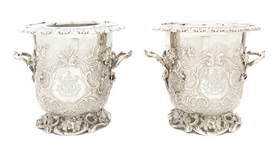 * A Pair of Victorian Silver Champagne