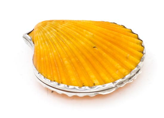 A Cartier Silver Mounted Sea Shell
