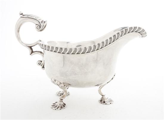 An American Coin Silver Sauce Boat J.B.