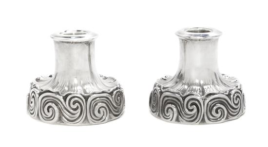 A Pair of American Sterling Silver Candlesticks