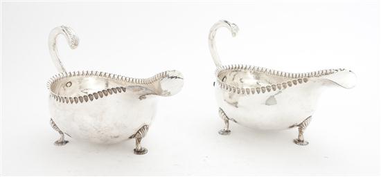 A Pair of Silverplate Sauce Boats
