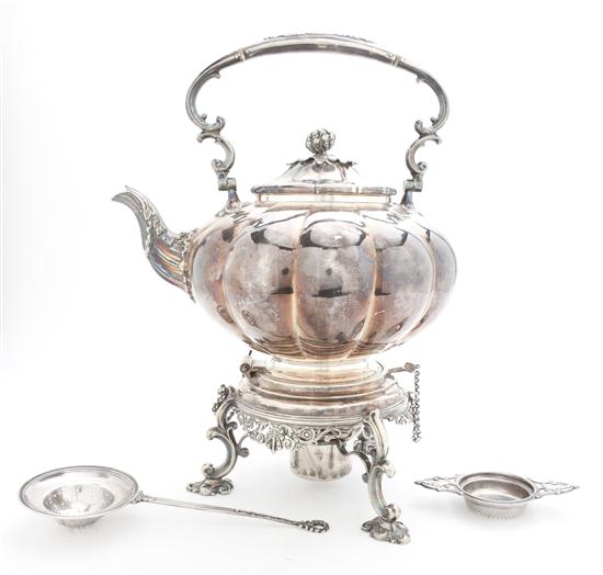 An English Silverplate Kettle and