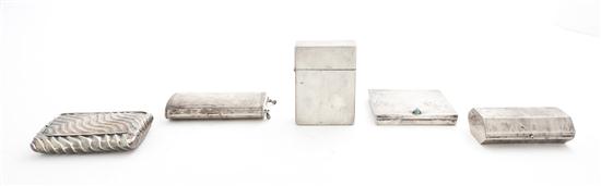 Five Silver or Silvered Metal Cigarette 1505f2