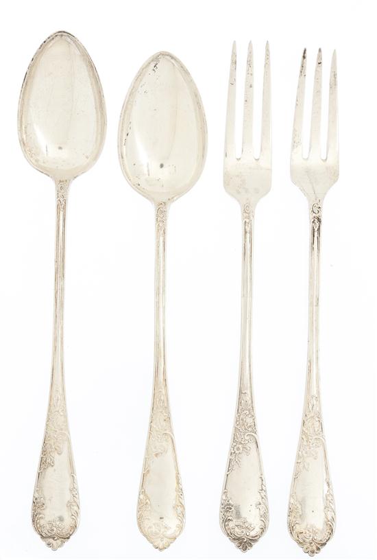 Two Norwegian Silver Salad Serving Sets