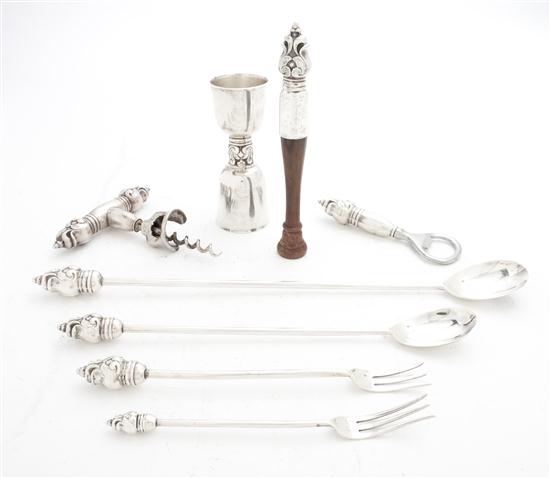 An American Sterling Silver Bar Set