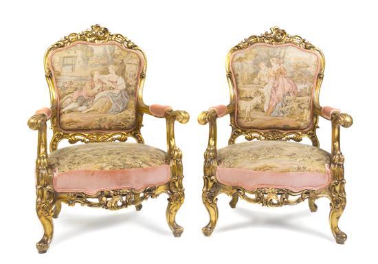 A Pair of Louis XV Style Giltwood