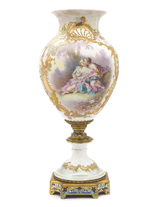 A Sevres Style Gilt Metal and Champleve 150701