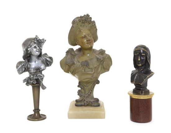 Two Art Nouveau Cast Metal Busts 150705