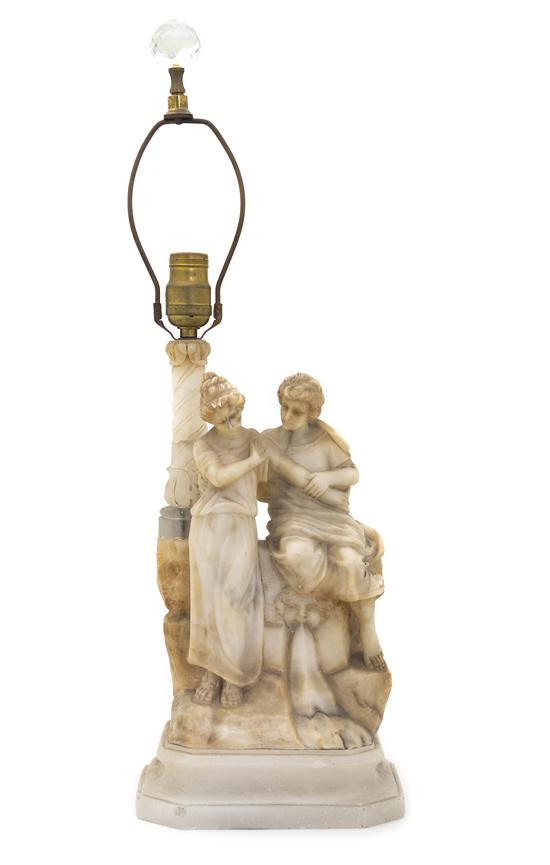 An Italian Carved Alabaster Figural