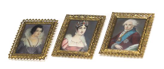 A Group of Three Portrait Miniatures