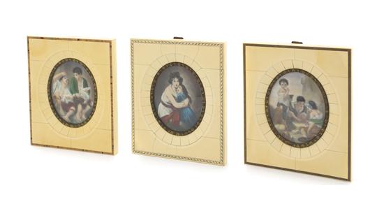 A Group of Three Portrait Miniatures