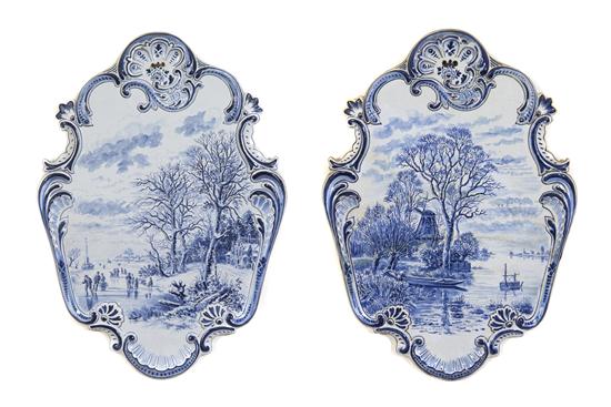 A Pair of Delft Ceramic Plaques 150743