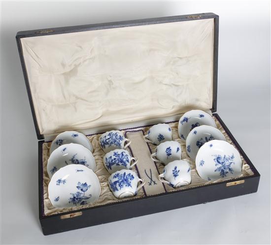 A Meissen Porcelain Cased Demitasse 15074a