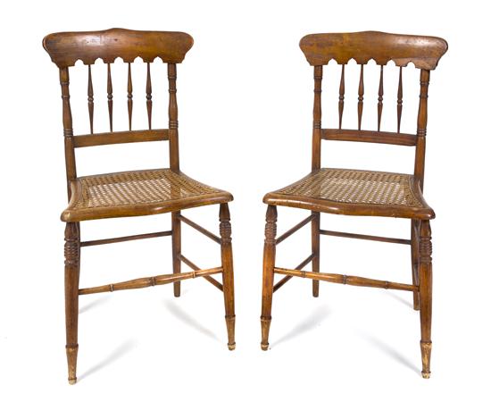 A Pair of American Maple Side Chairs