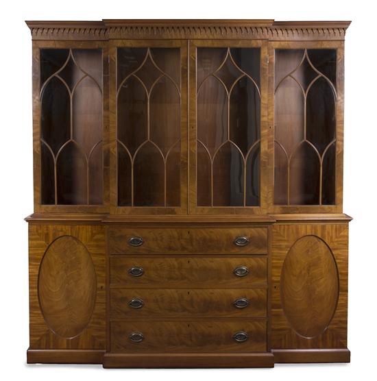 An American Mahogany Breakfront Secretary