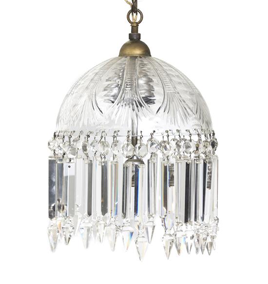 A Domed Cut Glass Chandelier with 150798